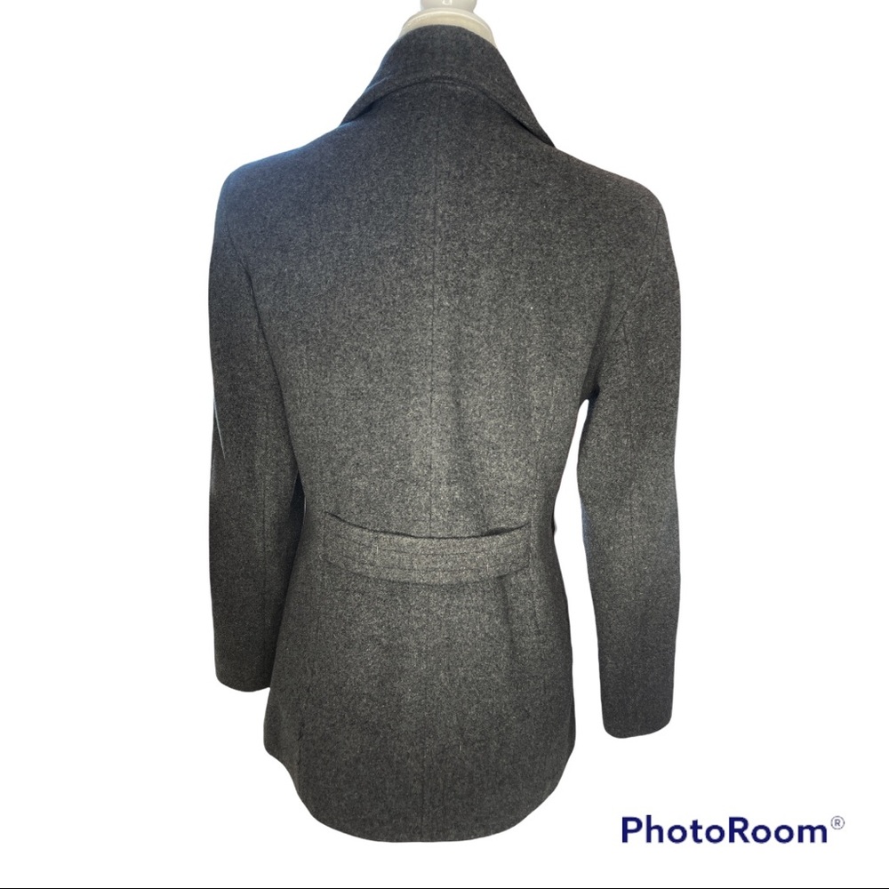 Jones New York Wool Blend Gray pea coat 4 Petite - Picture 4 of 11